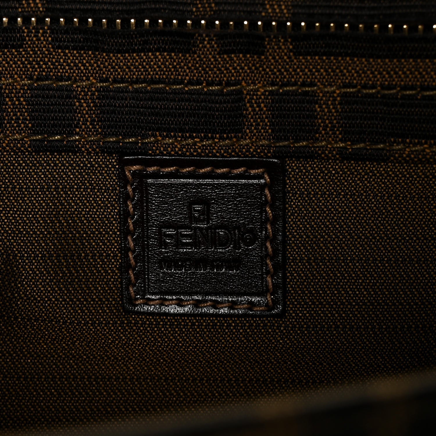 Fendi Zucca Calfskin Flap Clutch Tobacco Black 6 of 8