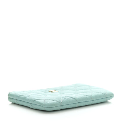Chanel Caviar Quilted Small Cosmetic Case Light Blue 4 of 13