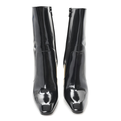 Saint Laurent Vitello Marilyn Auteuil 105 Ankle Zip Boots 40 Black 3 of 9