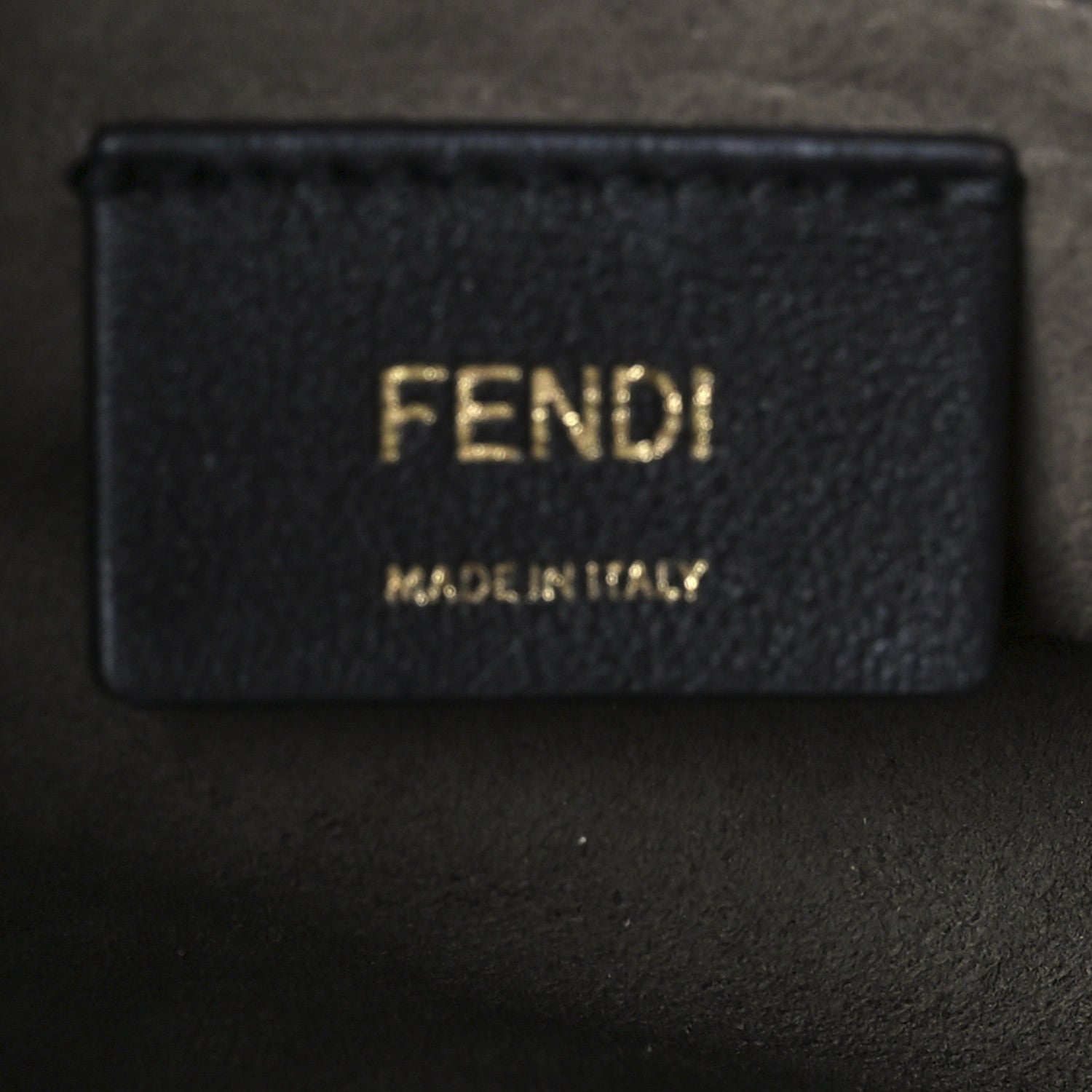 Fendi Glazed Fabric Vitello Century Plexiglass FF 1974 Stamp Patch Medium Runaway Shopper Tote Mogano Panna Black 7 of 14