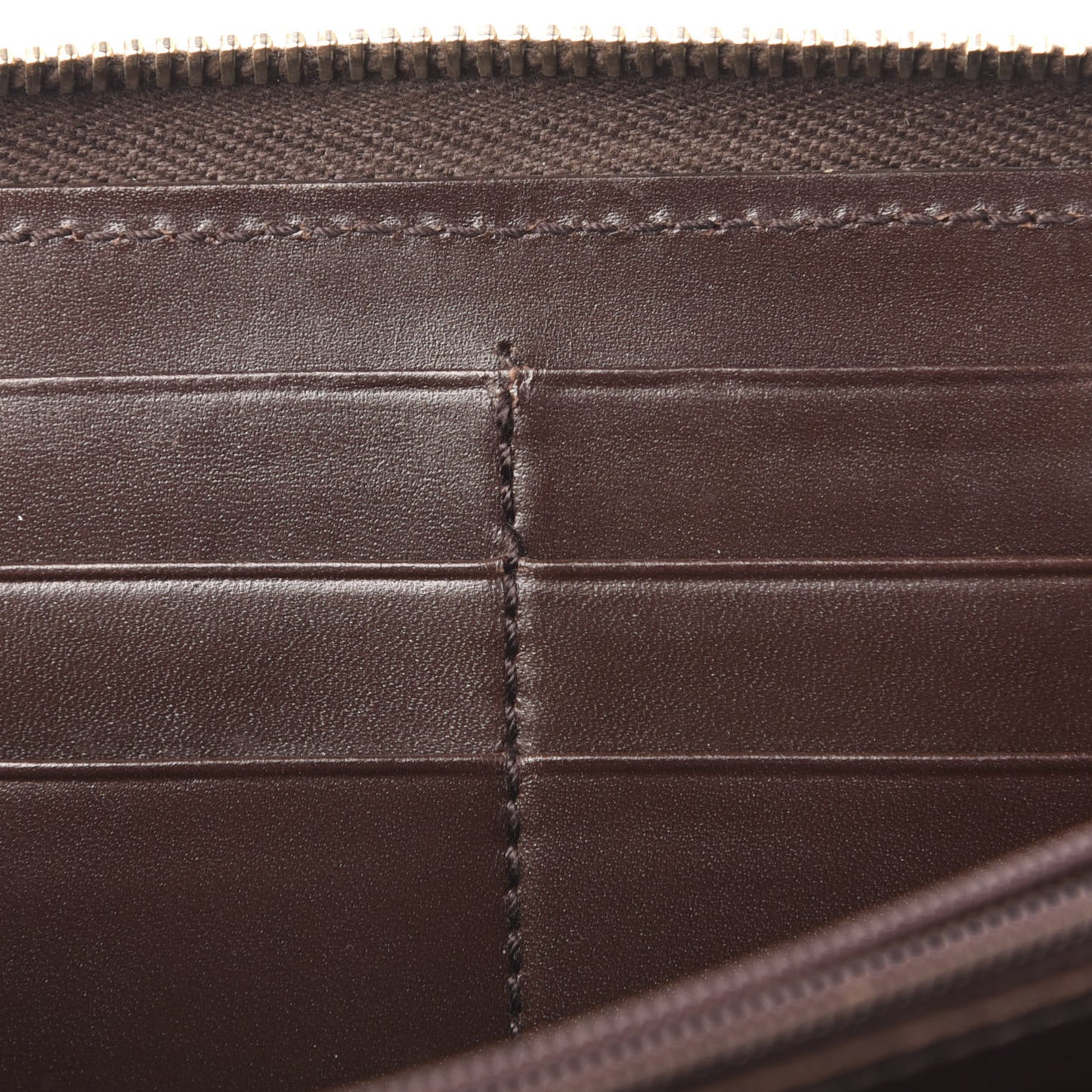 Guccissima Margaux Calfskin Metal Bar Zip Around Wallet Chocolate