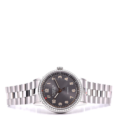 Tiffany Stainless Steel Diamond Bezel 34mm CT60 3-Hand Automatic Watch Grey 3 of 7