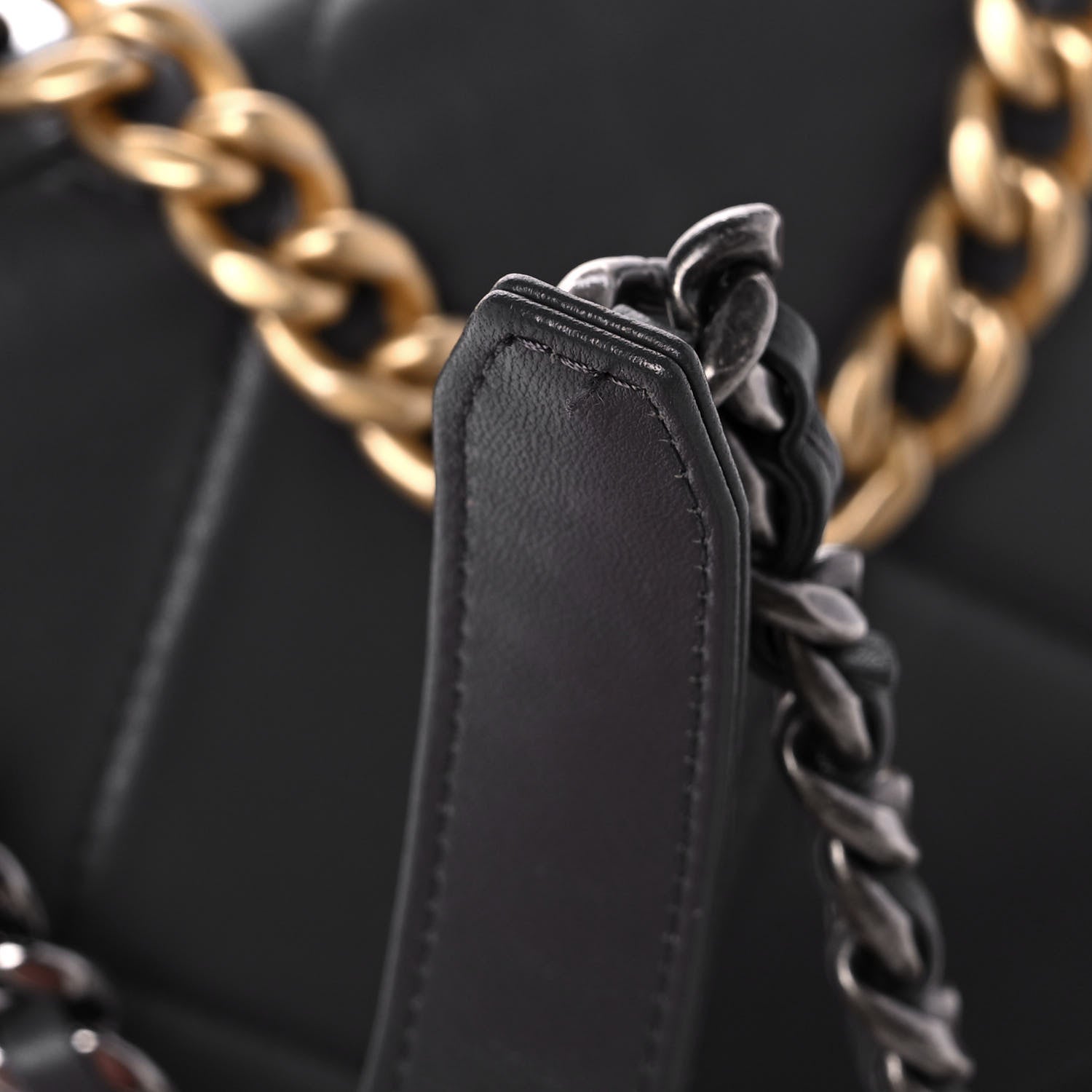 Chanel Lambskin Quilted Chanel 19 Wallet On Chain WOC Dark Grey 12 of 17