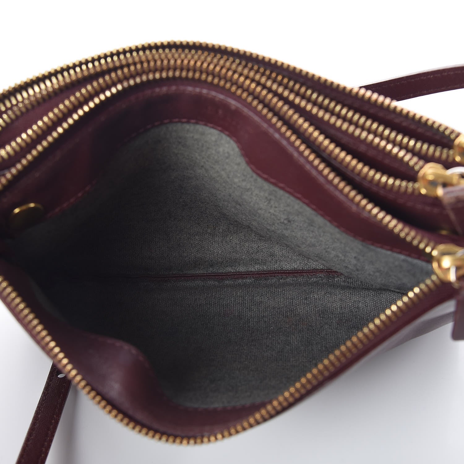 Celine Lambskin Small Trio Crossbody Bag Burgundy 5 of 13