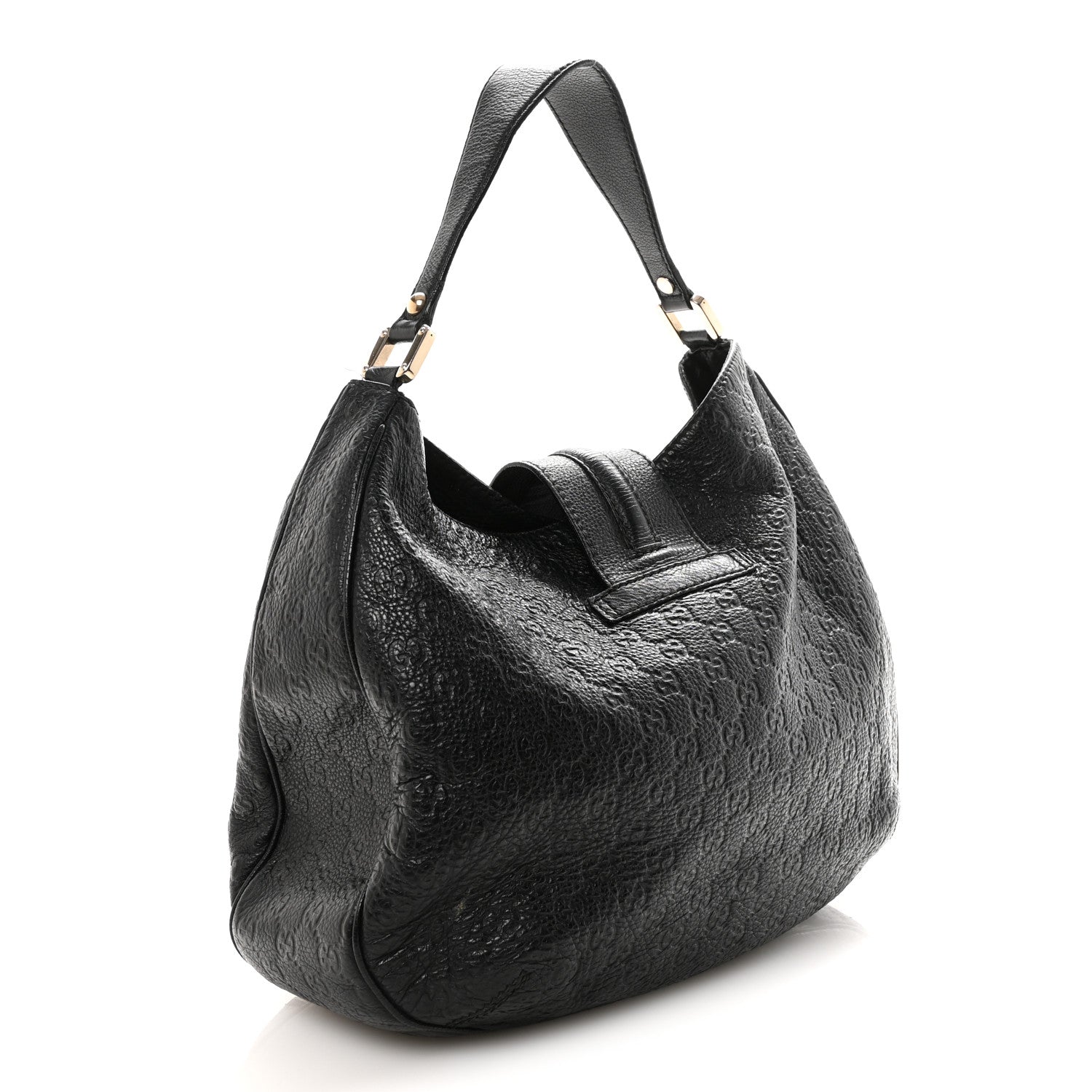 Gucci Guccissima Large New Ladies Web Hobo  Black 3 of 10