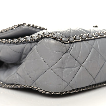 Chanel Crumpled Calfskin Large Chain All Over Flap Grey 9 of 13