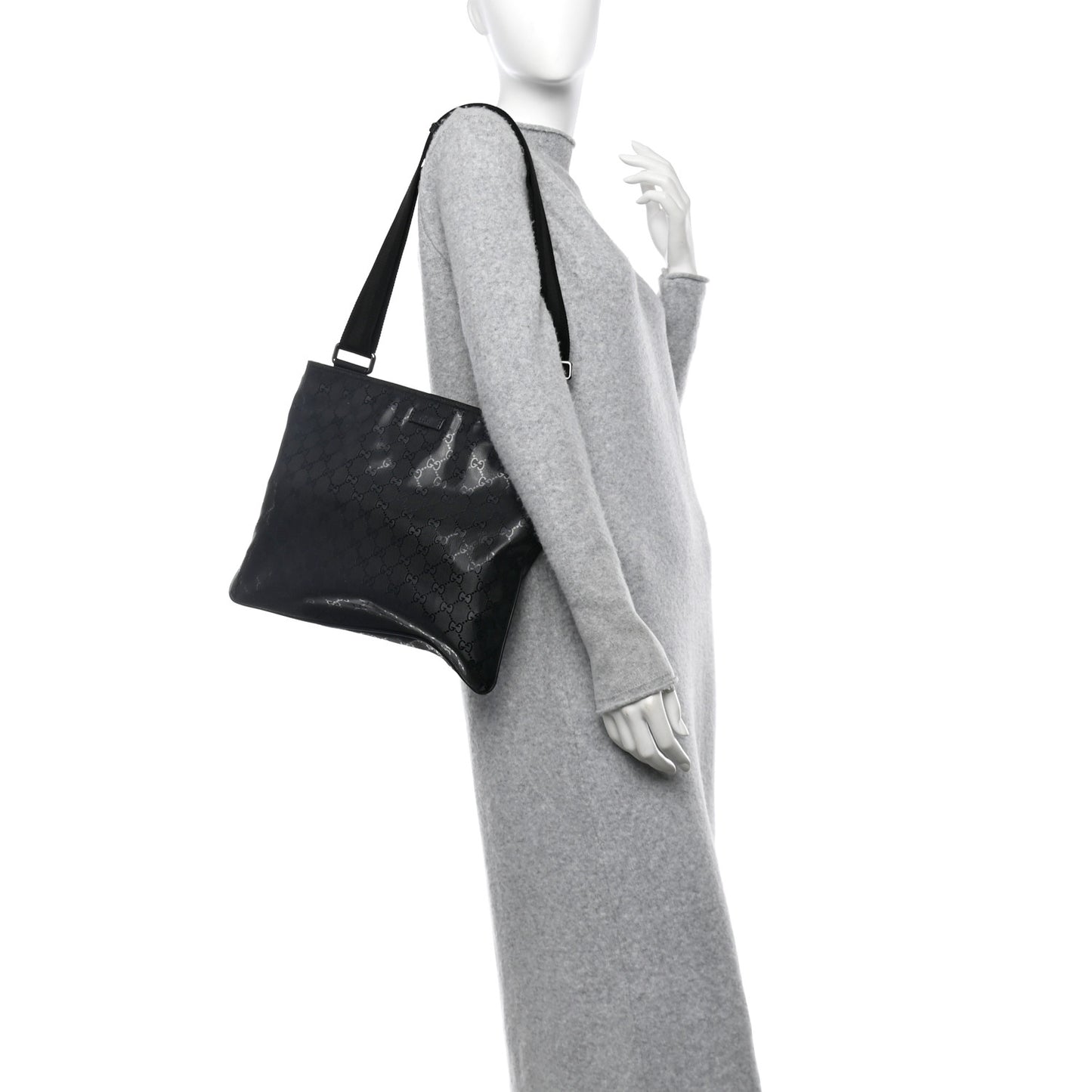 Imprime Monogram Medium Flat Messenger Bag Black