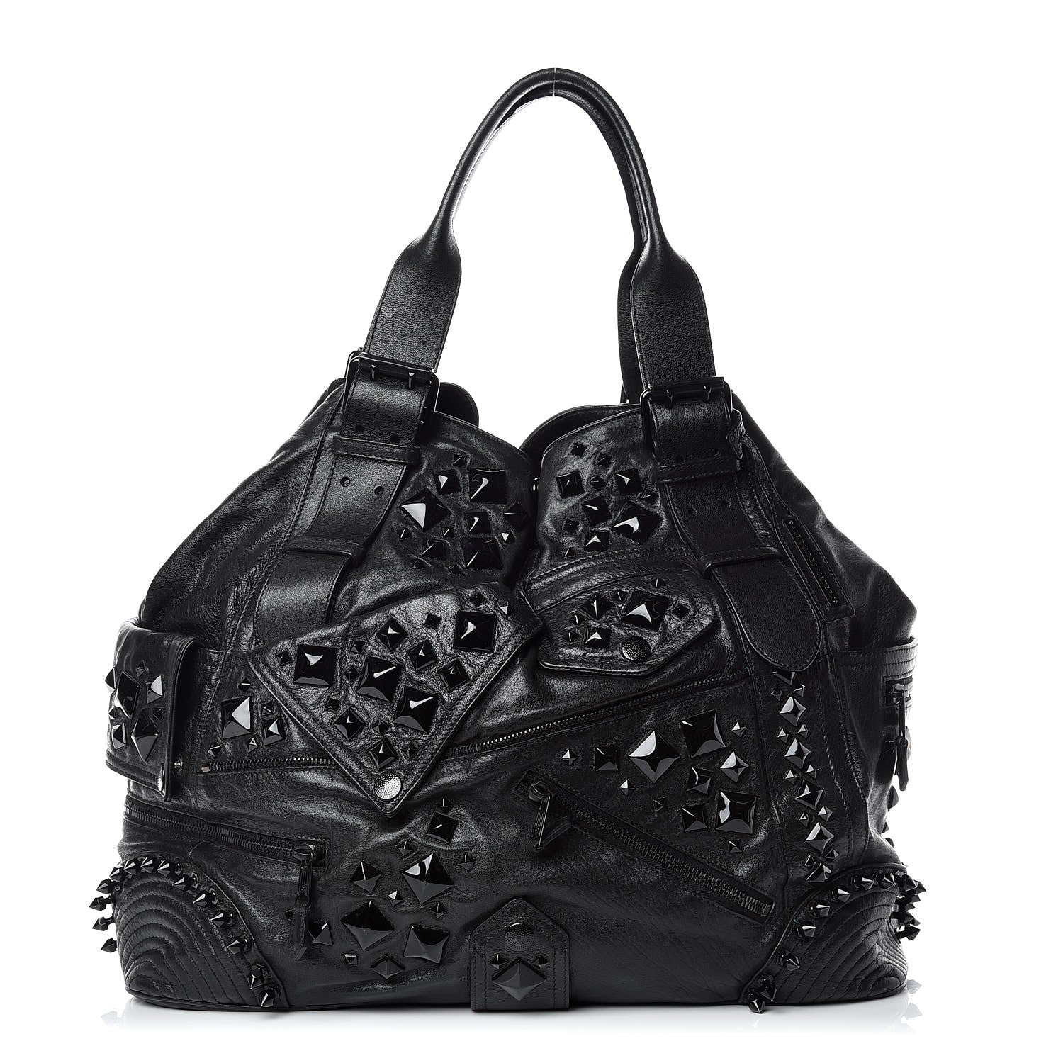 Alexander McQueen Calfskin Studded Faithful Tote Black 1 of 11