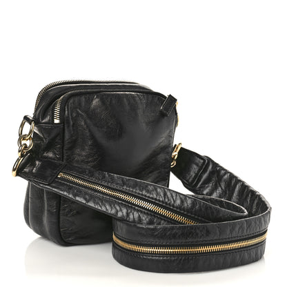 Chanel Lambskin Jersey Scales Zipper Shoulder Bag Black 2 of 10