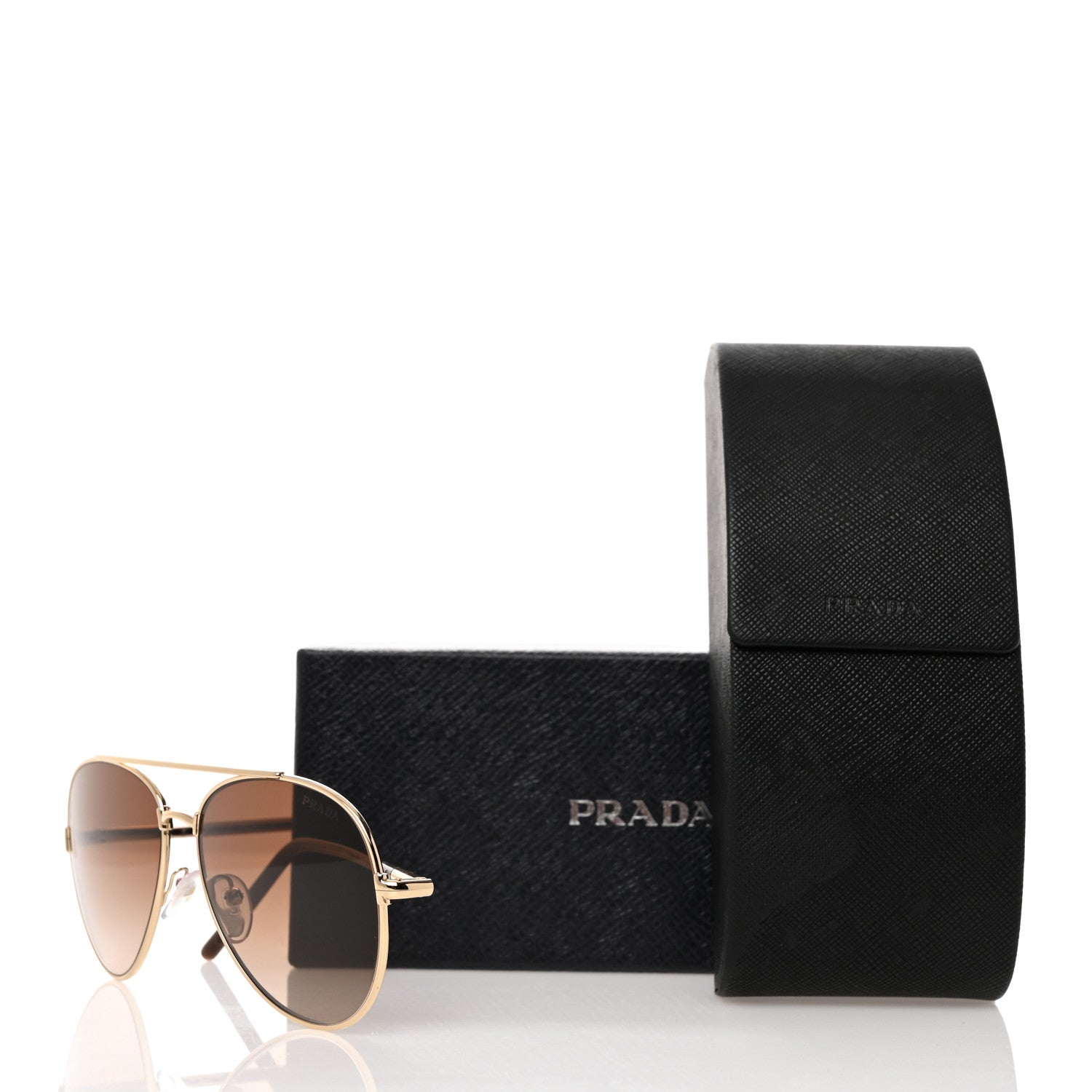 Prada Metal Aviator Sunglasses SPR66X Brown 8 of 8