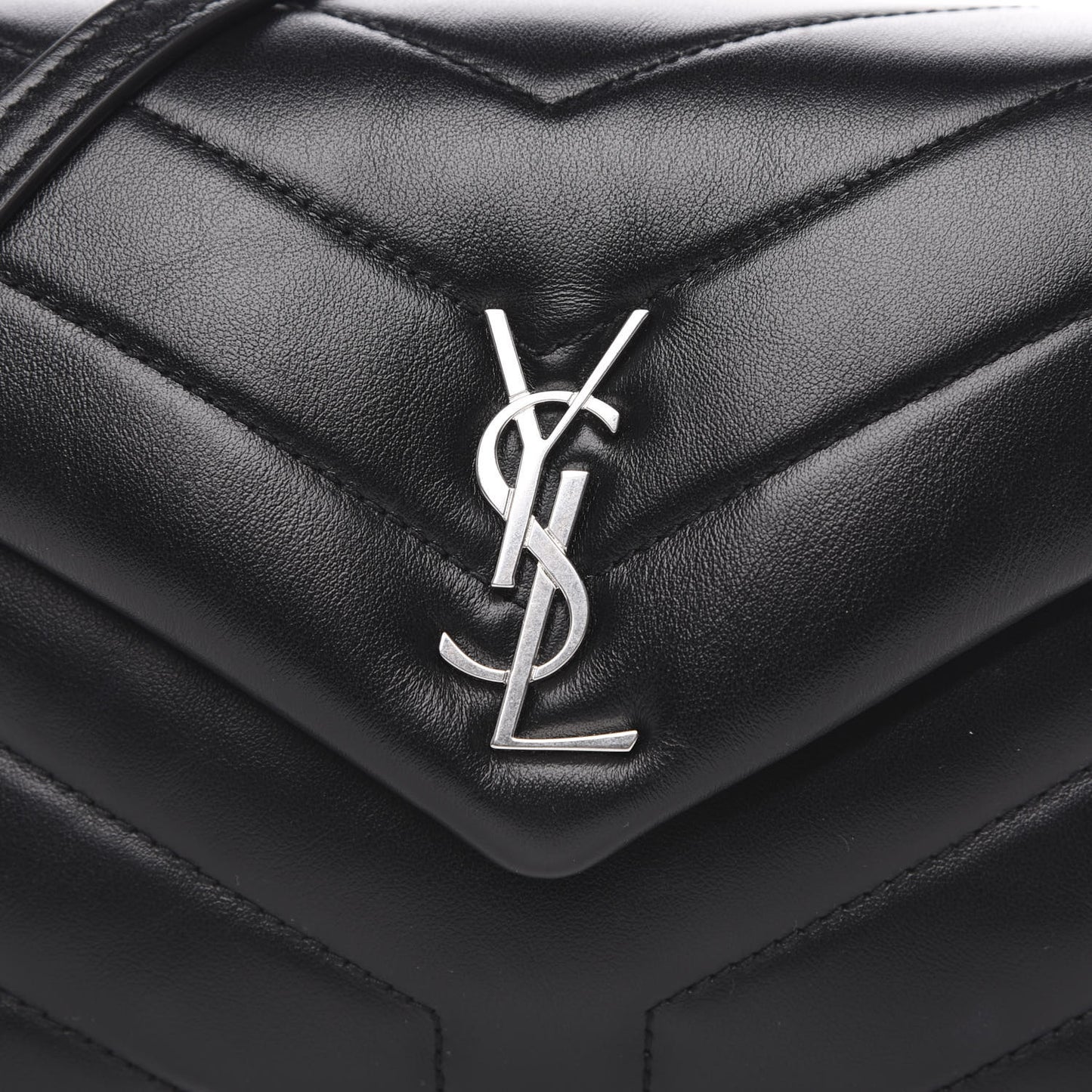Calfskin Y Quilted Monogram Toy Loulou Crossbody Bag Black