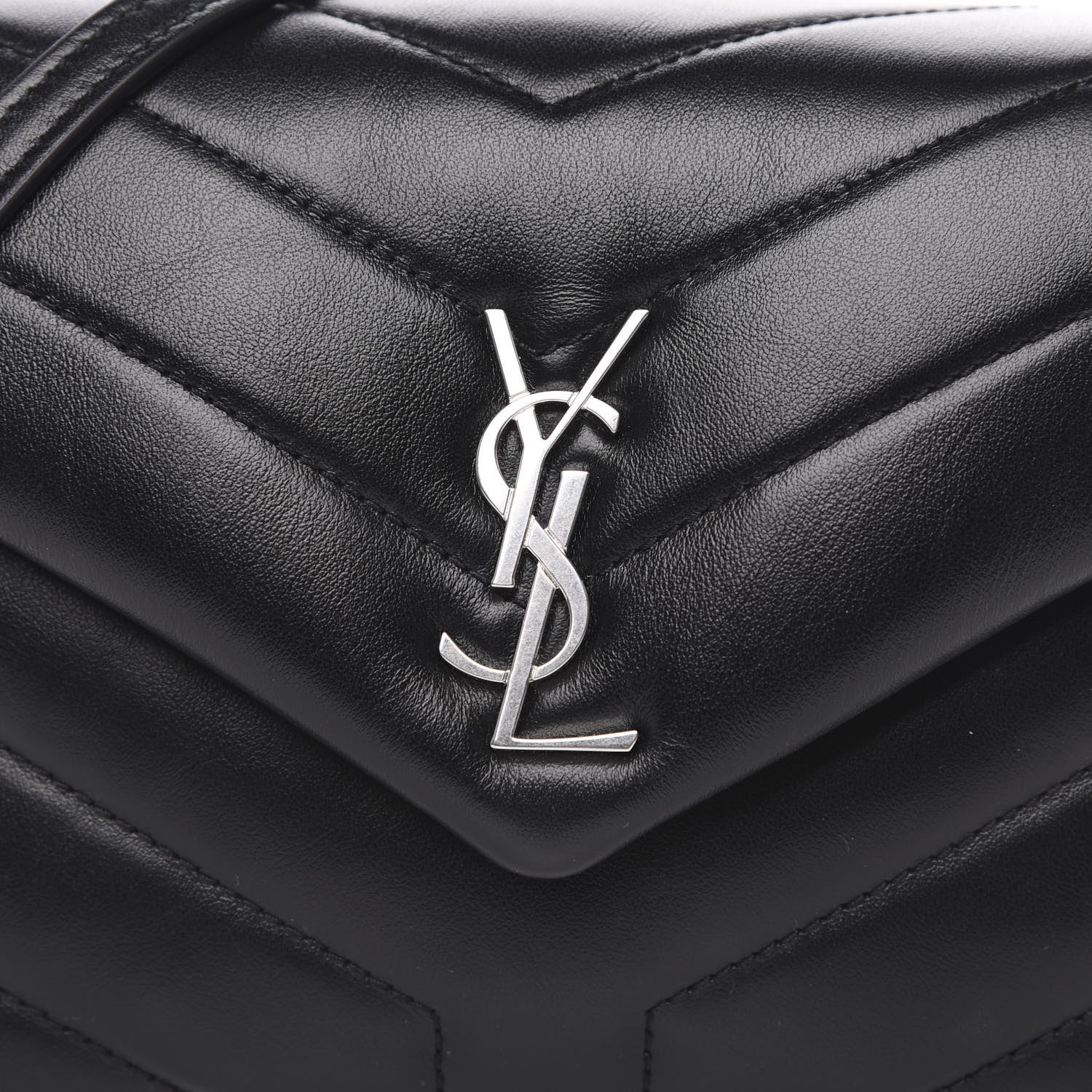 Saint Laurent Calfskin Y Quilted Monogram Toy Loulou Crossbody Bag Black 10 of 11