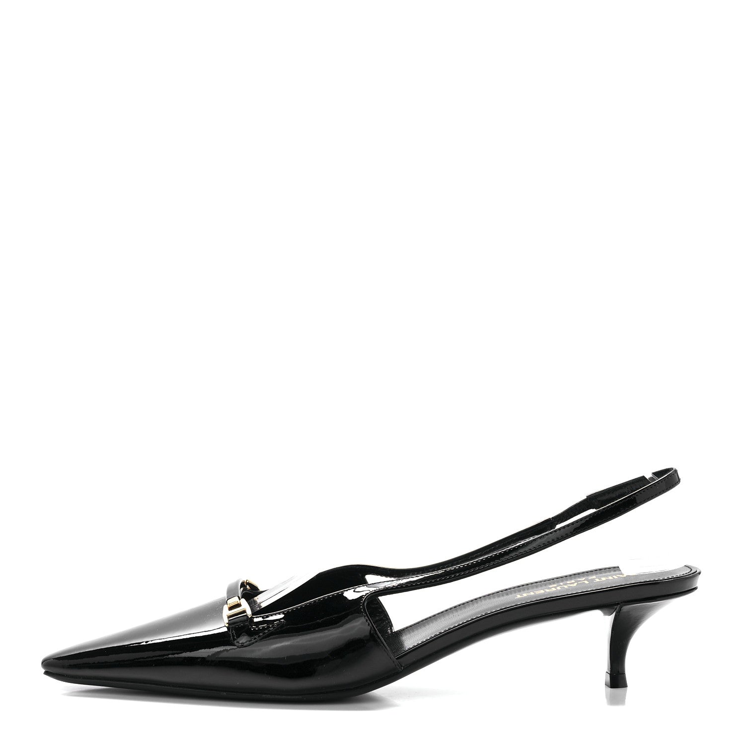 Saint Laurent Patent Bade Slingback Pumps 40 Black 1 of 8