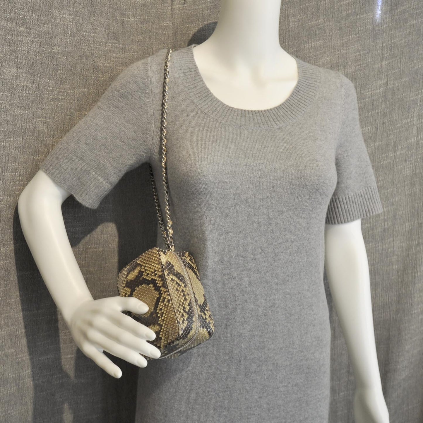 Python Mini Shoulder Bag Beige