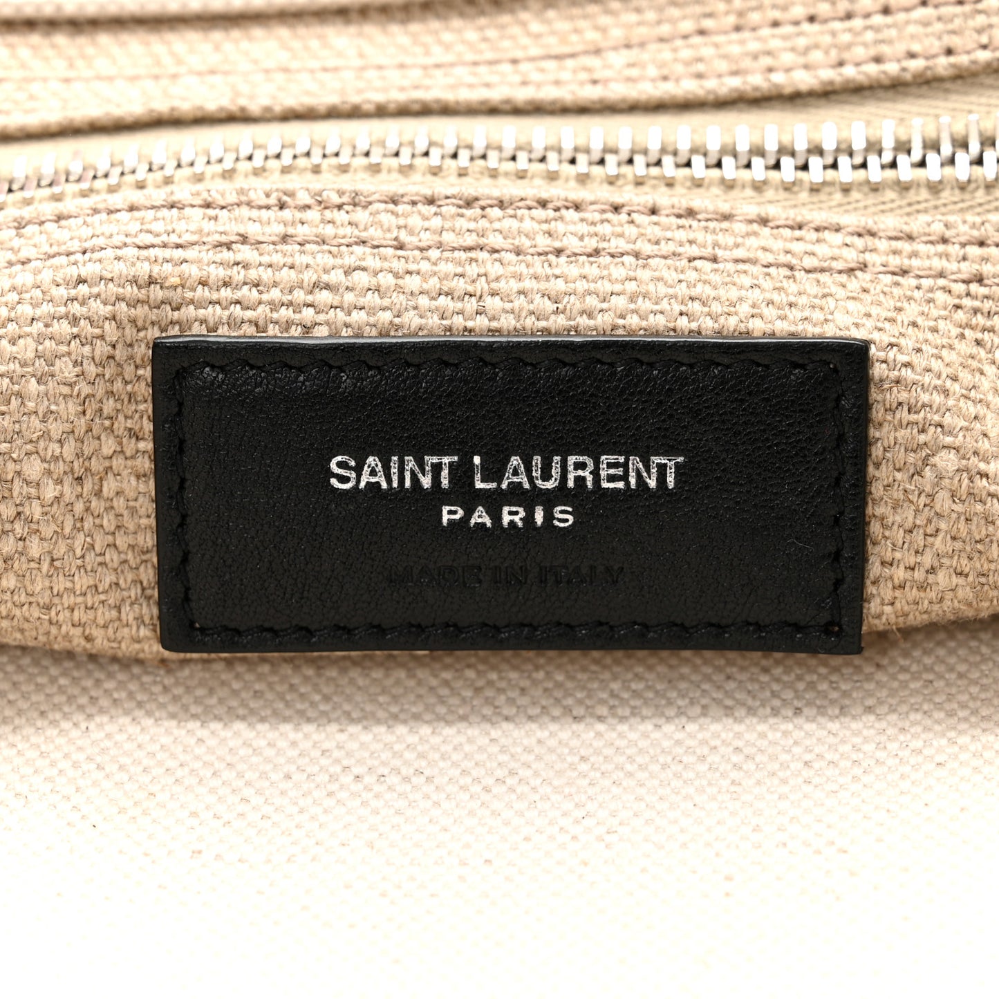Linen Calfskin Small Rive Gauche Tote Optic White