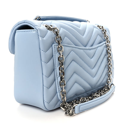 Gucci Lambskin Matelasse Medium GG Marmont Shoulder Bag Porcelain Light Blue 3 of 11