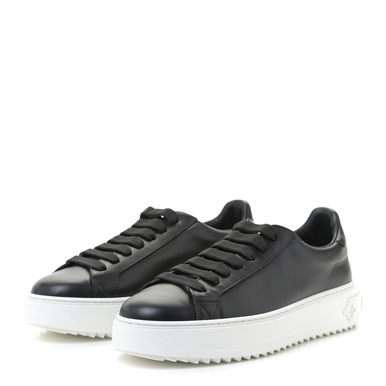 Louis Vuitton Calfskin Time Out Sneakers 37.5 Black 3 of 10