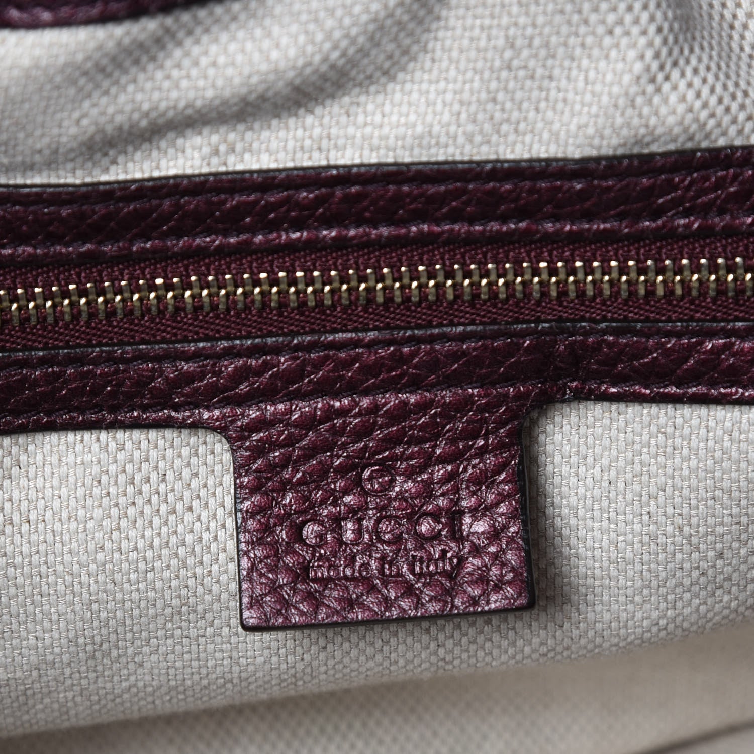 Gucci Metallic Cellarius Calfskin Medium Soho Chain Shoulder Bag Classic Burgundy 8 of 13