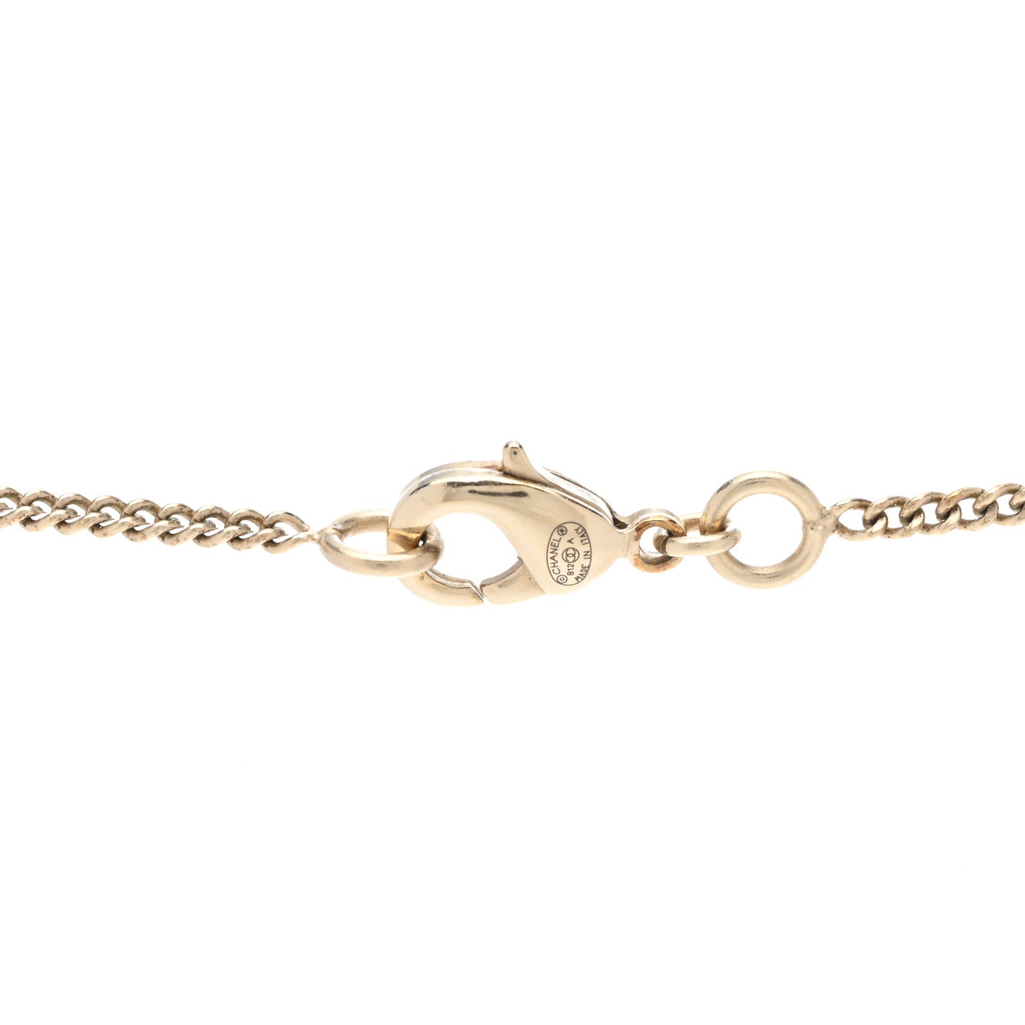 Enamel CC Pendant Necklace Gold Silver