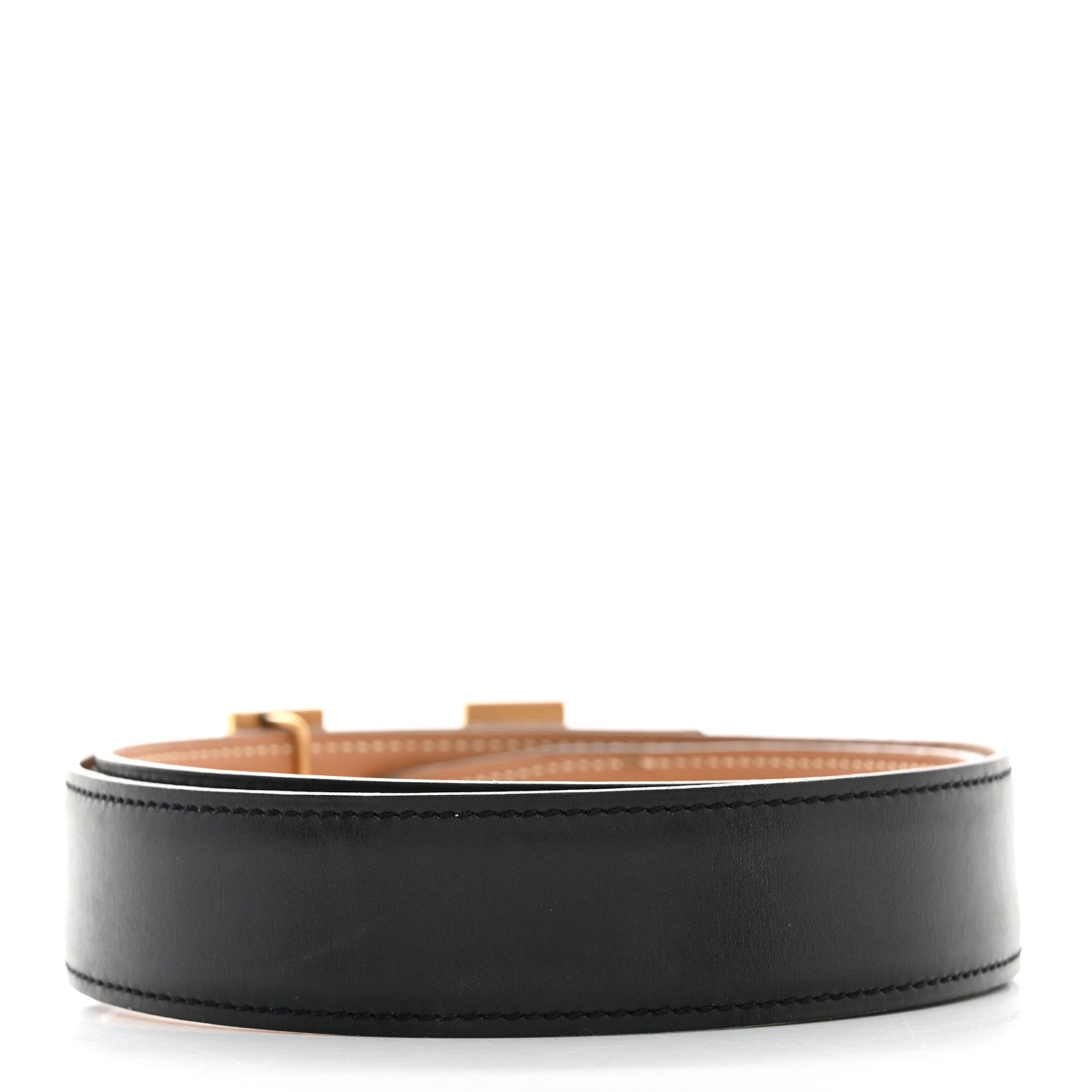 Hermes Box Chamonix 32mm H Belt 80 32 Black Gold 2 of 6