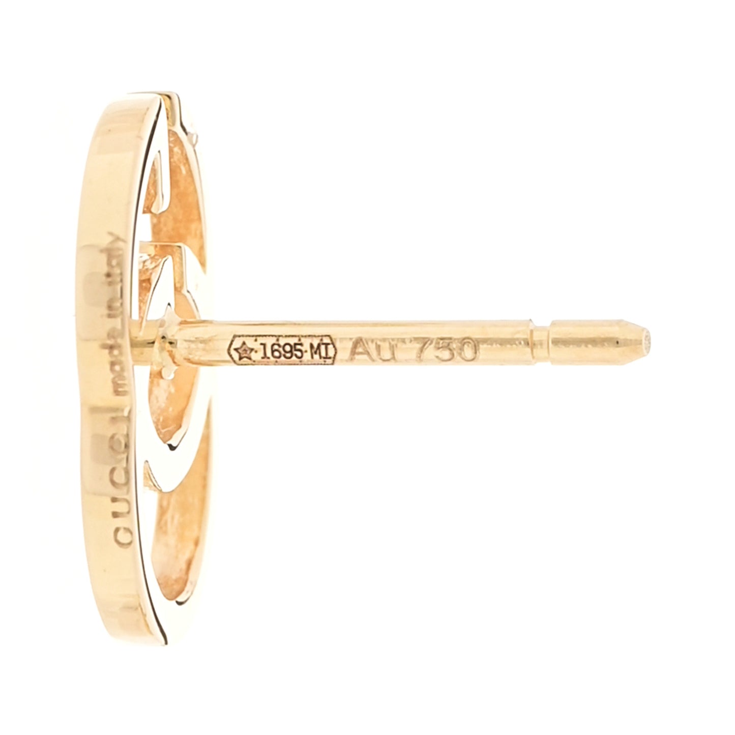 18K Yellow Gold Running G Stud Earrings