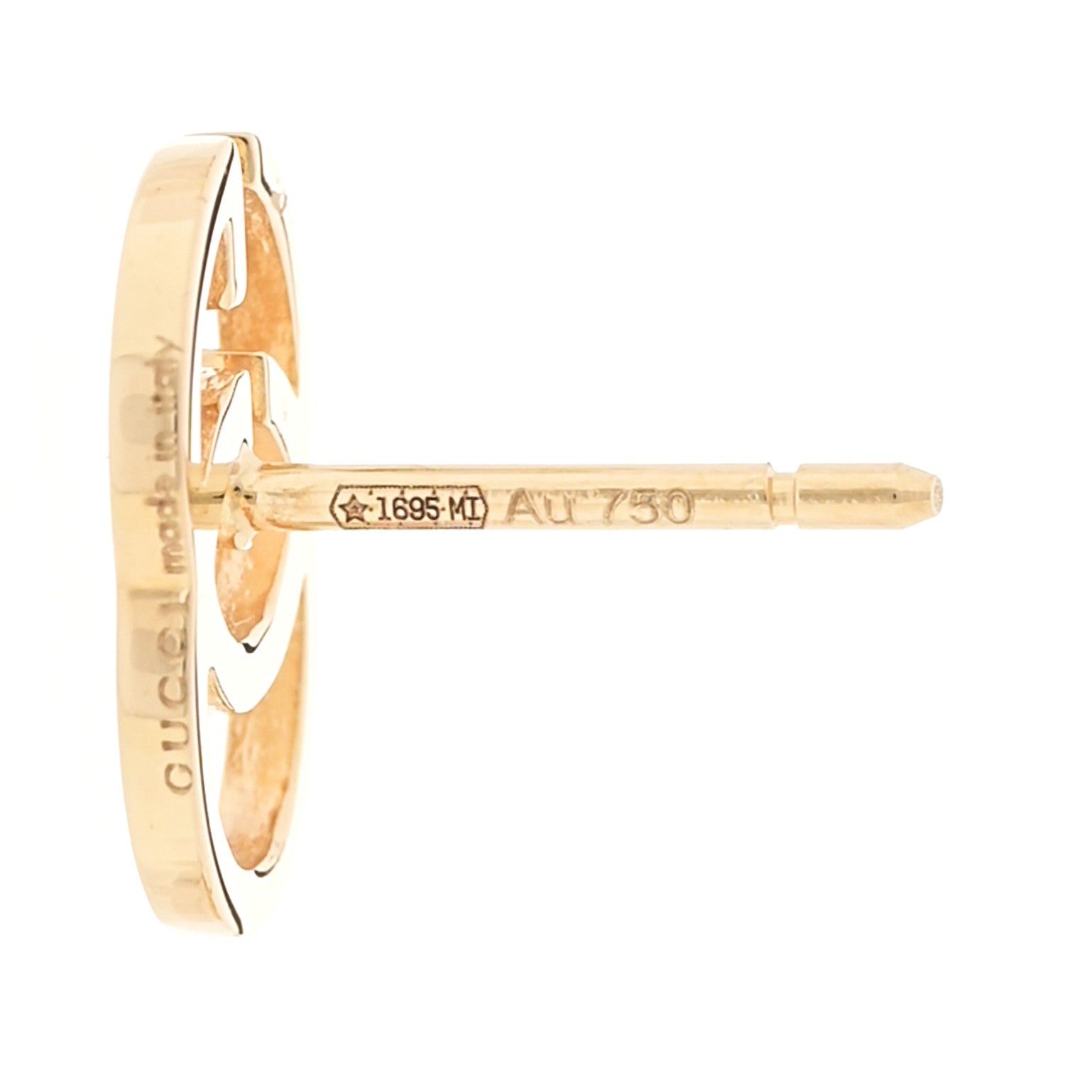 Gucci 18K Yellow Gold Running G Stud Earrings 4 of 4
