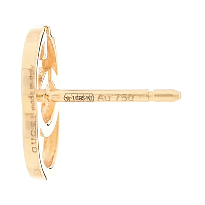Gucci 18K Yellow Gold Running G Stud Earrings 4 of 4