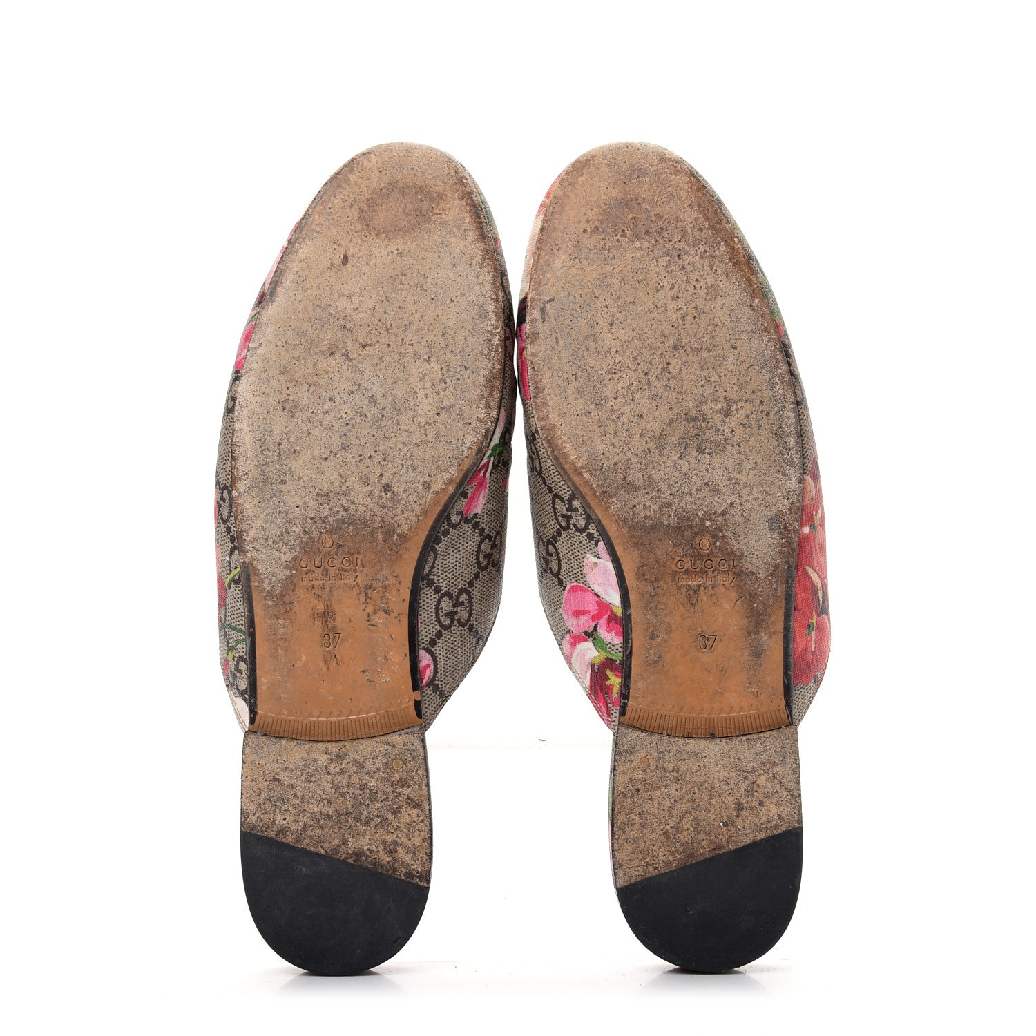 Gucci GG Supreme Monogram Blooms Womens Princetown Slippers 37 Beige Multicolor Dry Rose 5 of 9