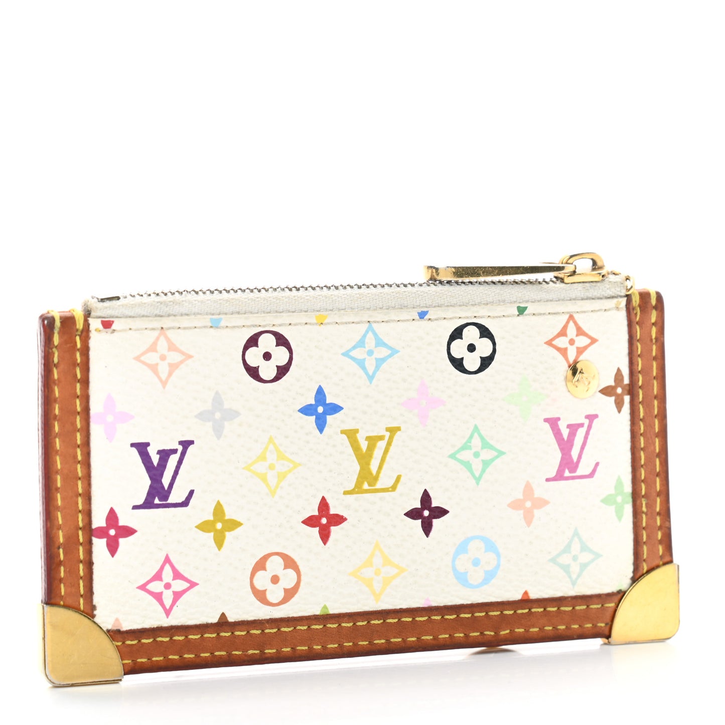 Monogram Multicolor Key Pouch White