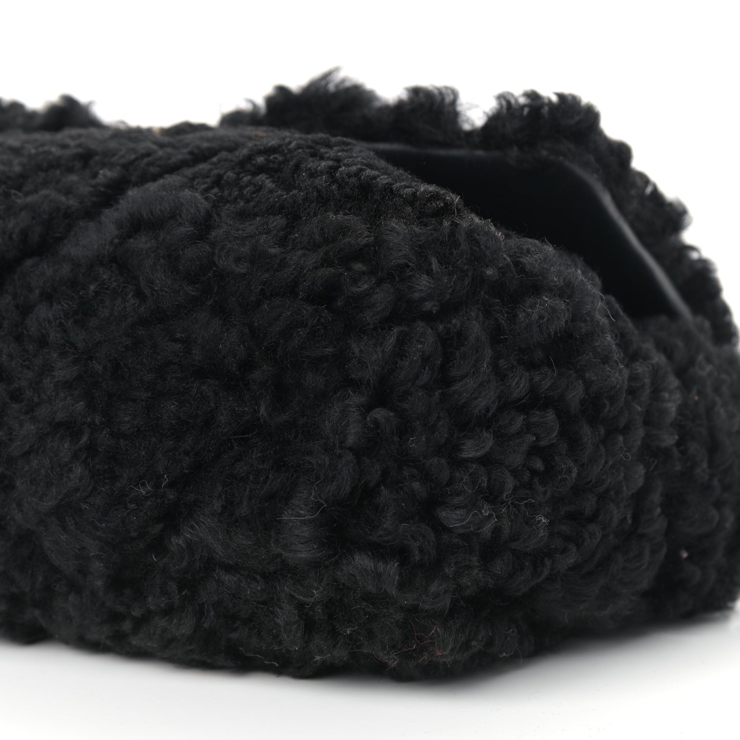 Shearling Sheepskin Large Chanel 19 Flap Black