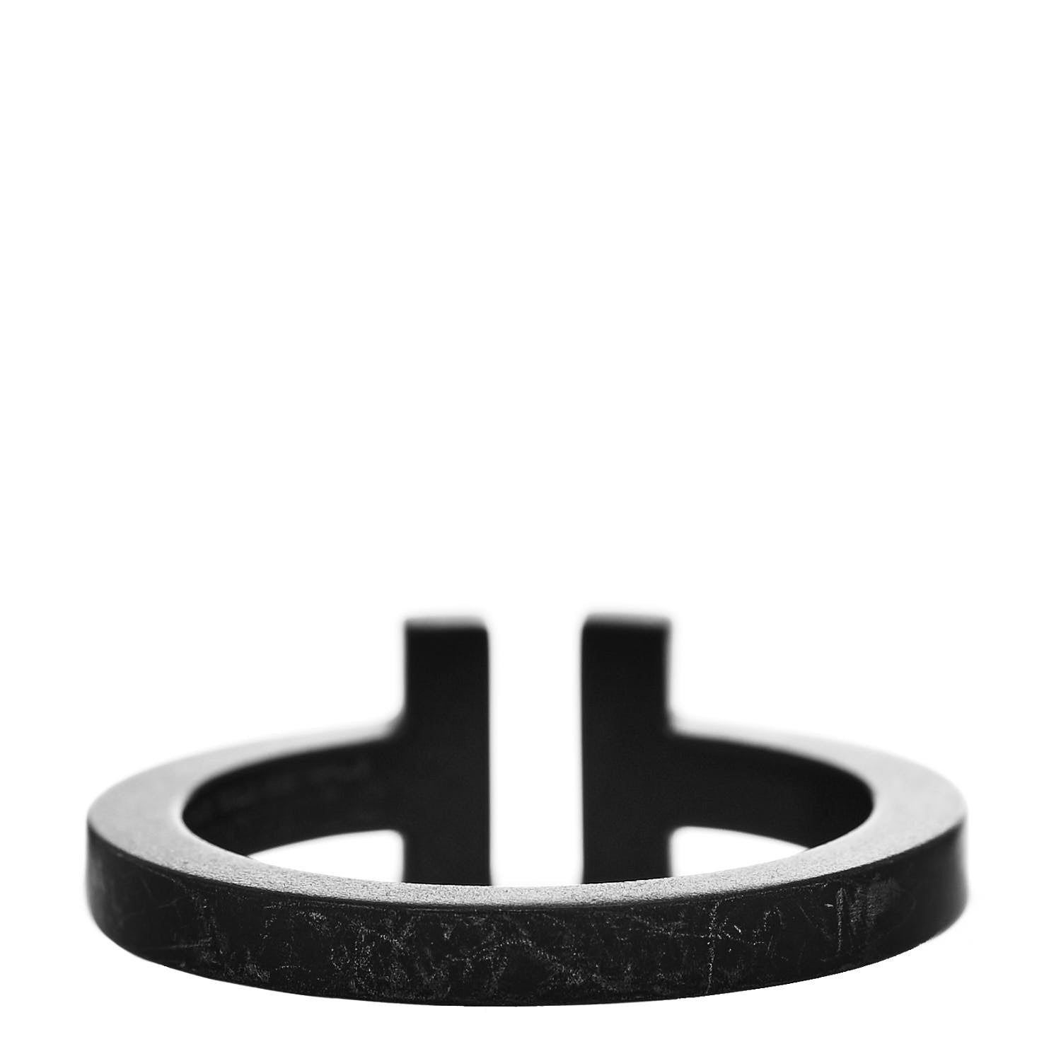 Tiffany Black-Coated Stainless Steel T Square Ring 52 6 3 of 4
