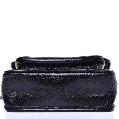 Saint Laurent Crinkled Calfskin Matelasse Monogram Baby Niki Chain Satchel Black 8 of 17