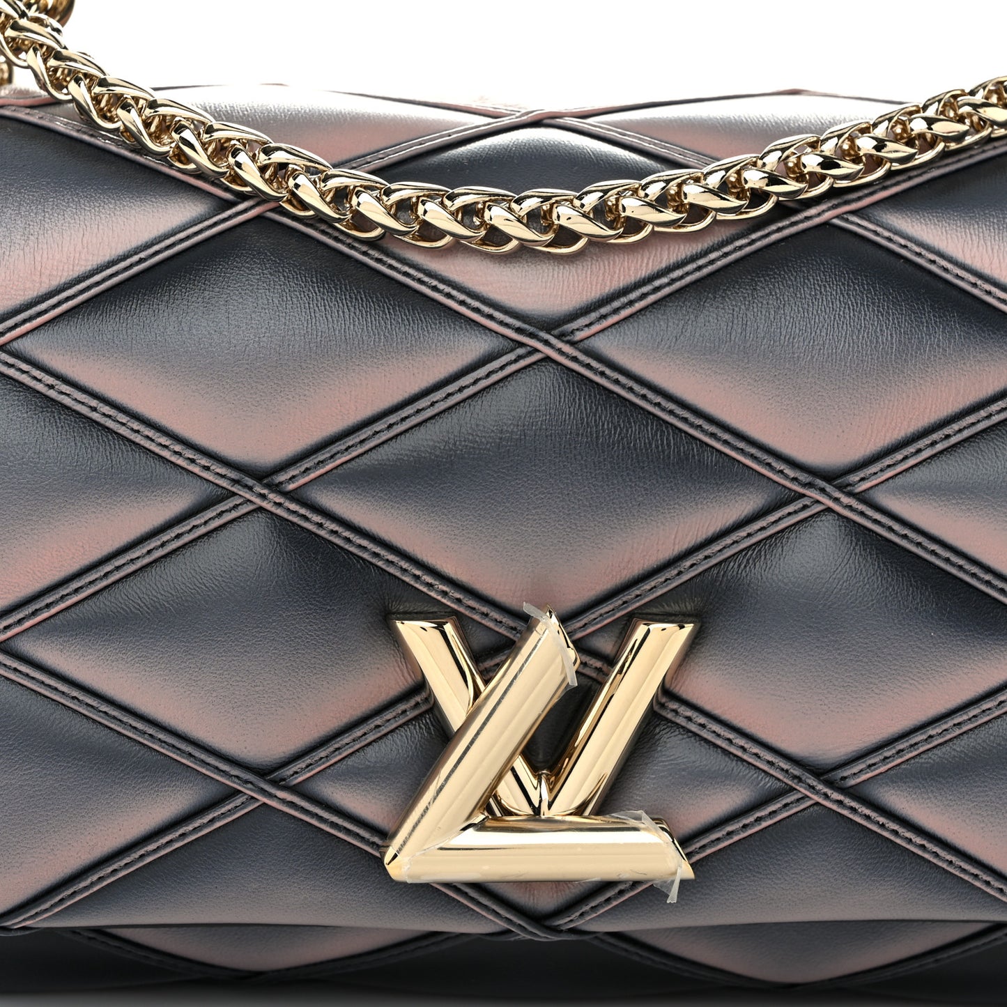 Lambskin Malletage Top Handle GO-14 MM Black Pink