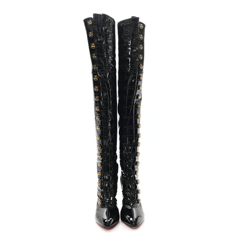 Patent Alta 100 Over The Knee Boots 40 Black