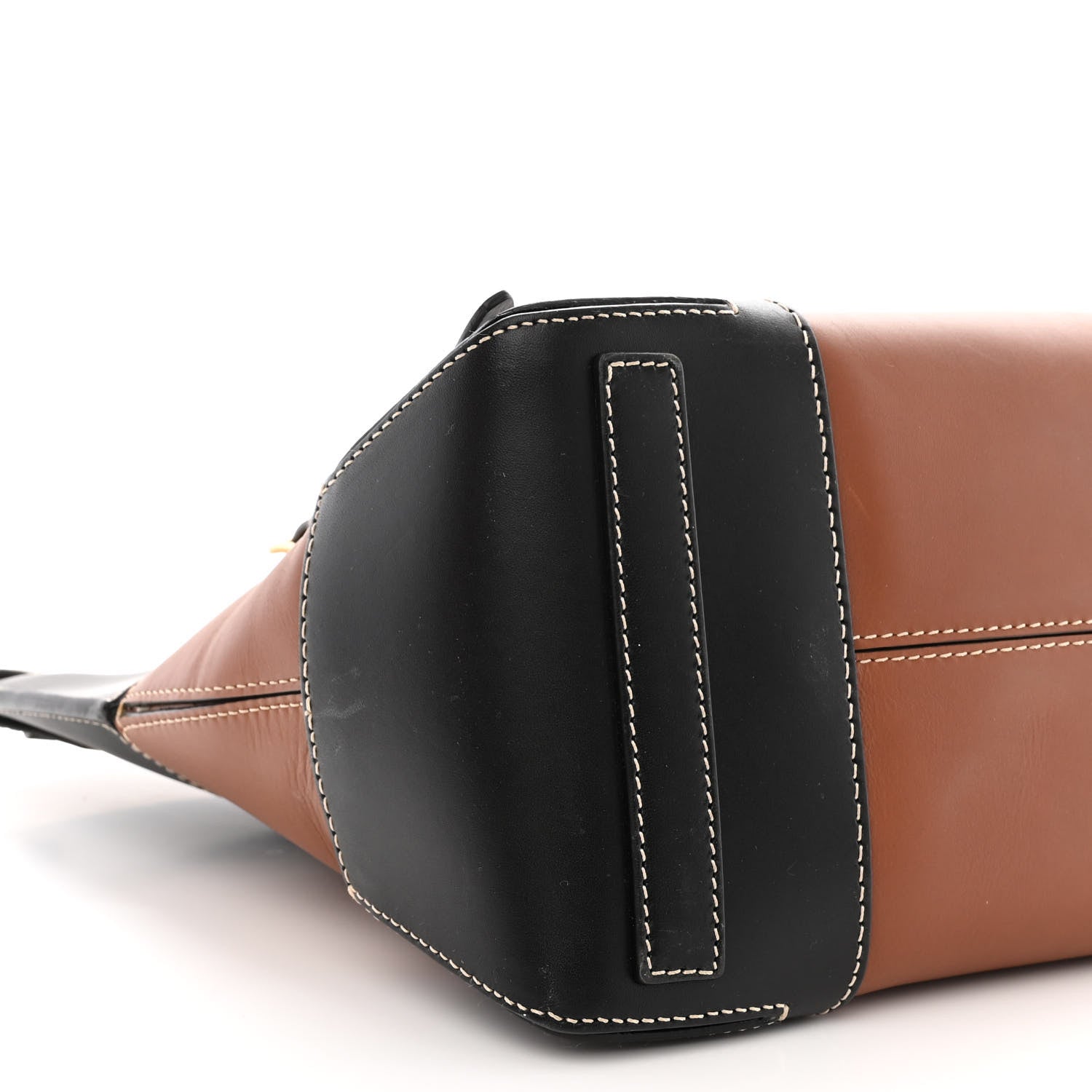 Burberry Calfskin Medium Society Top Handle Bag Black Brown 9 of 10