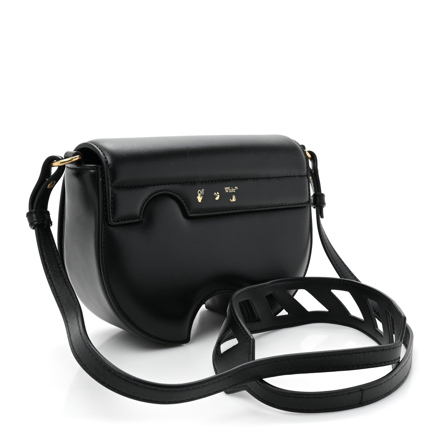 Off-White OFF WHITE Calfskin Burrow Saddle Bag Black 3 of 14