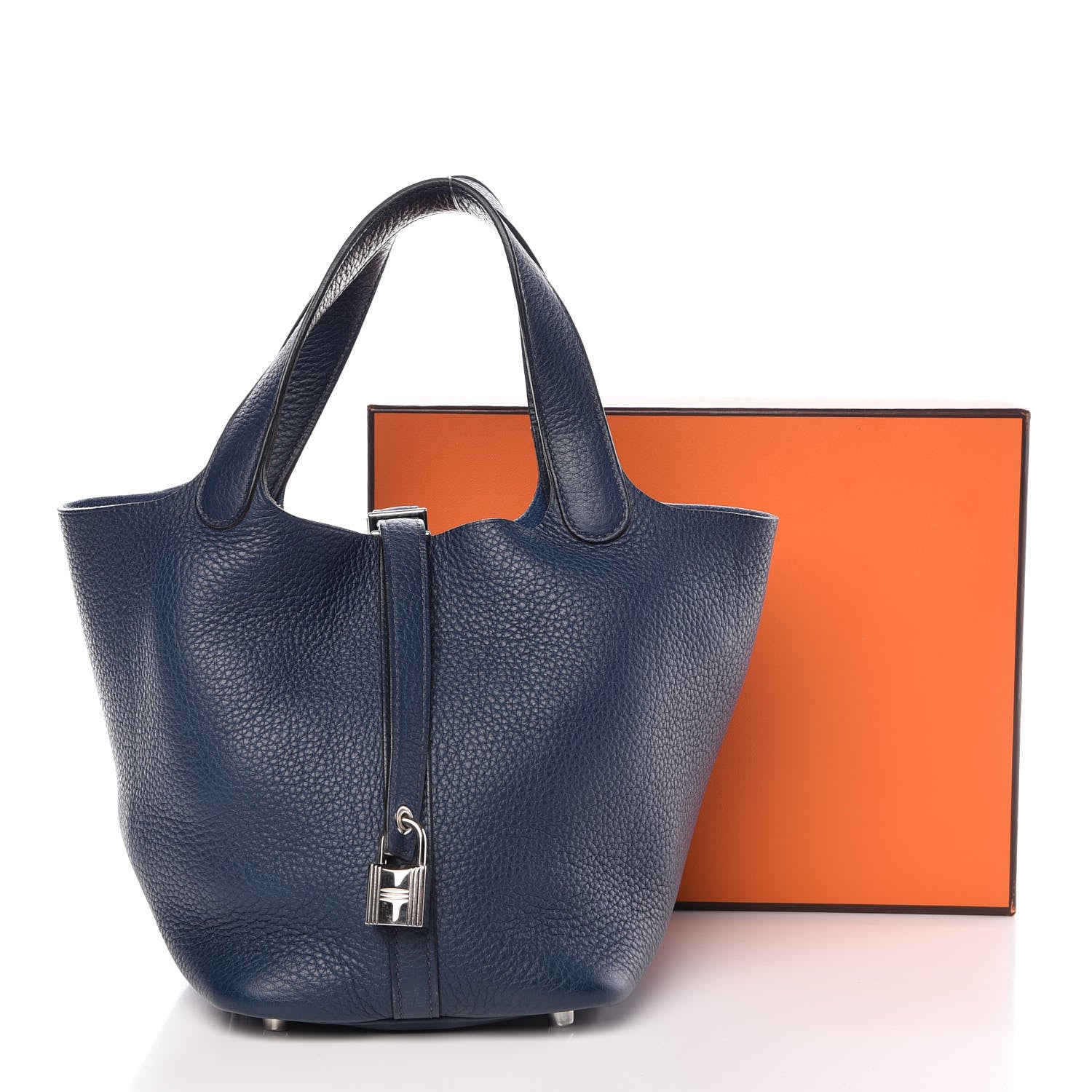 Hermes Taurillon Clemence Picotin Lock 18 PM Bleu De Prusse 11 of 11