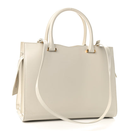Saint Laurent Shiny Calfskin Medium Uptown Tote White 3 of 10