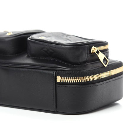 Louis Vuitton Calfskin Monogram Embossed Utility Crossbody Black 7 of 9