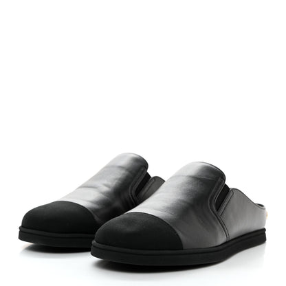 Chanel Lambskin Grosgrain Cap Toe Sneaker Mules 40 Black 3 of 8