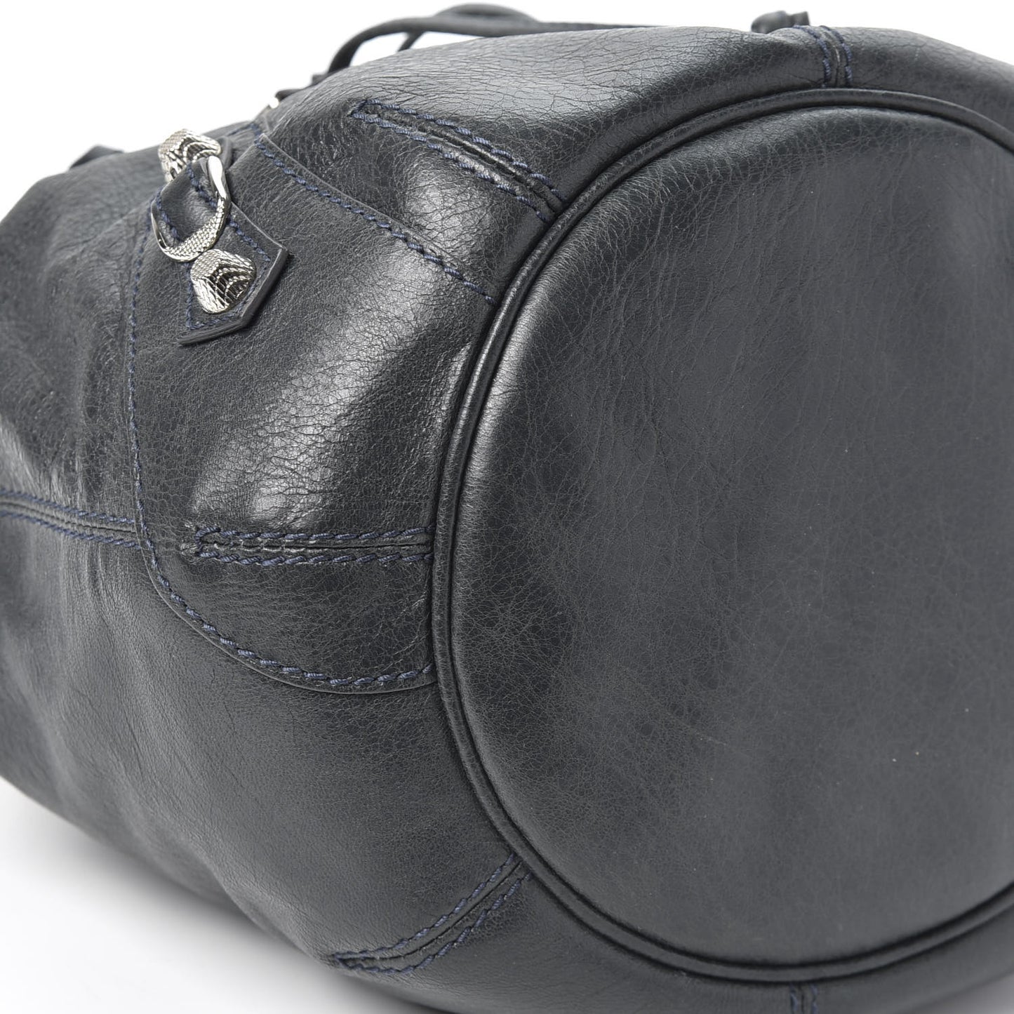 Agneau Giant 12 Silver Hardware Mini Pompon Anthracite