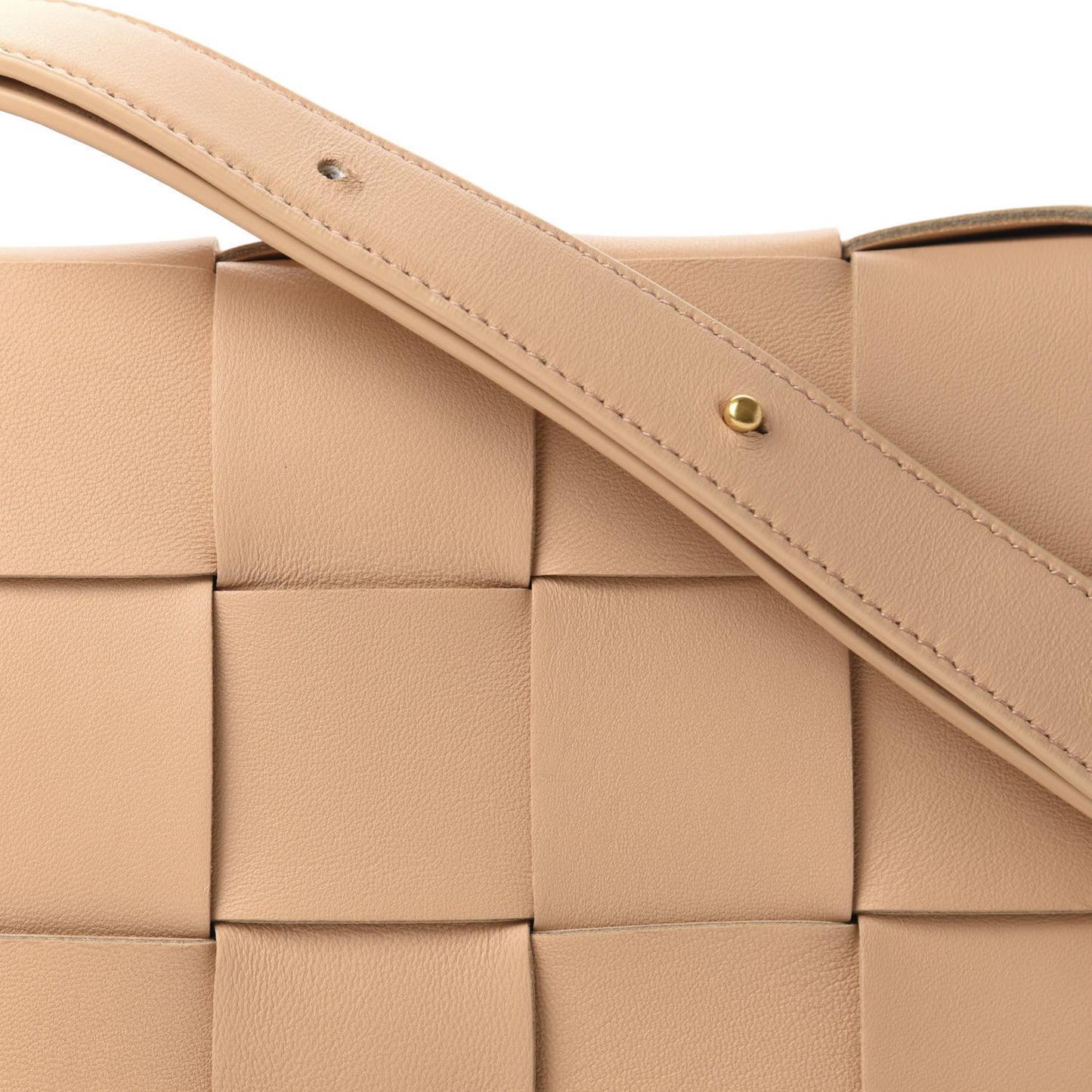 Nappa Maxi Intreccio Cassette Bag Almond