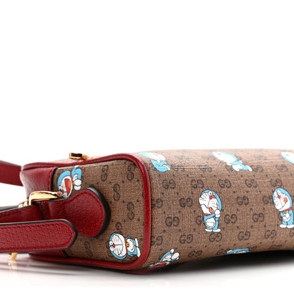 Gucci X DORAEMON Mini Vintage GG Supreme Monogram Camera Bag Beige Cherry Red 7 of 8