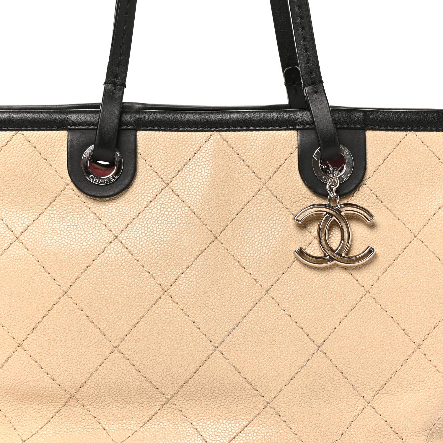 Chanel Grained Calfskin Medium Fever Shopping Tote Beige 9 of 12