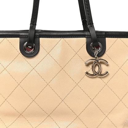 Chanel Grained Calfskin Medium Fever Shopping Tote Beige 9 of 12