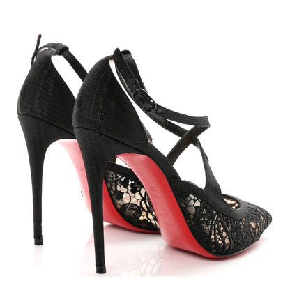 Christian Louboutin Lace Twistissima 100 Pumps 36.5 Black 5 of 9