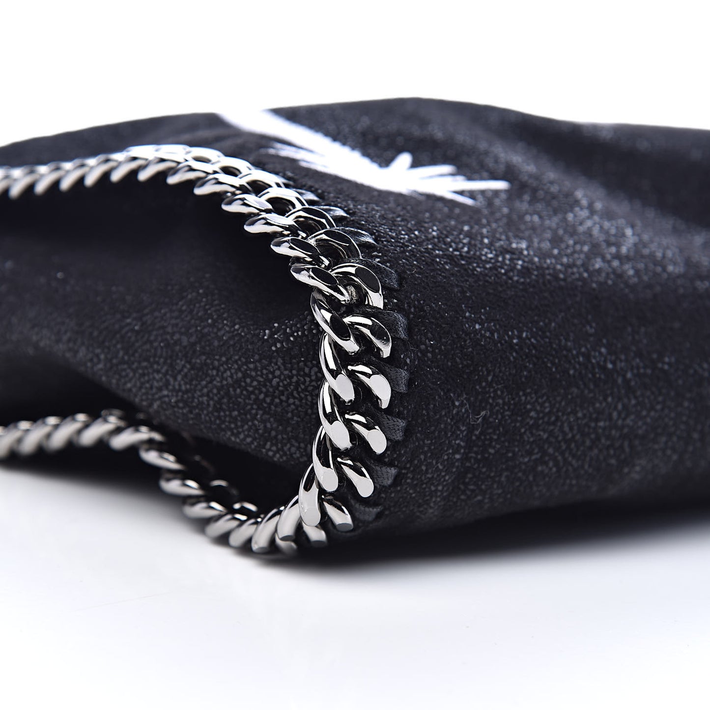 Shaggy Deer Embroidered Palm Tree Mini Falabella Tote Black