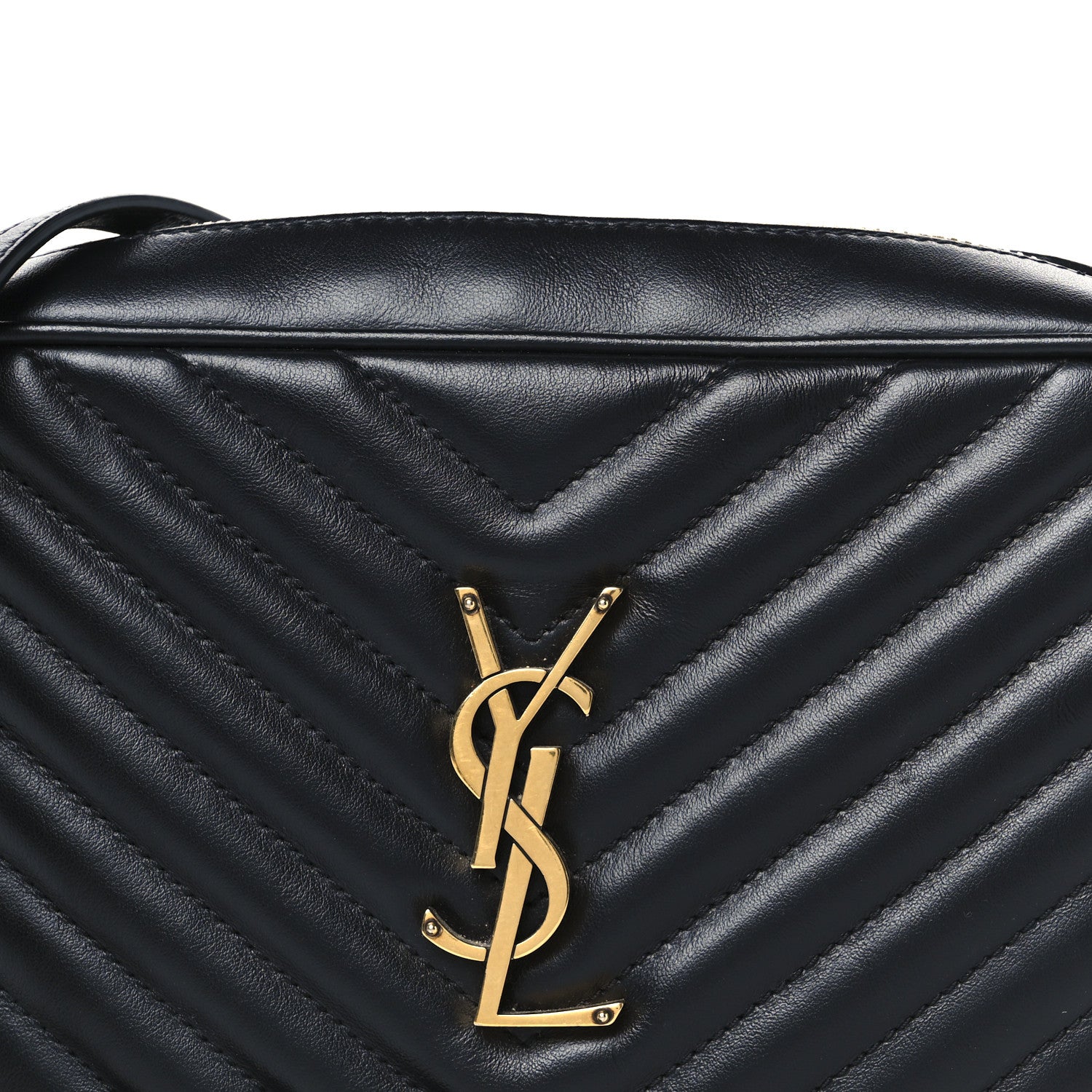 Saint Laurent Calfskin Matelasse Monogram Lou Camera Bag Black 8 of 10