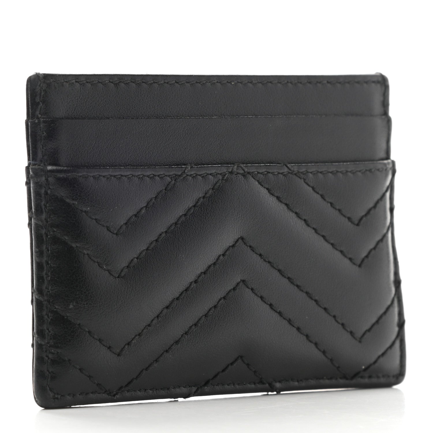 Gucci Calfskin Matelasse GG Marmont Card Holder Black 3 of 6