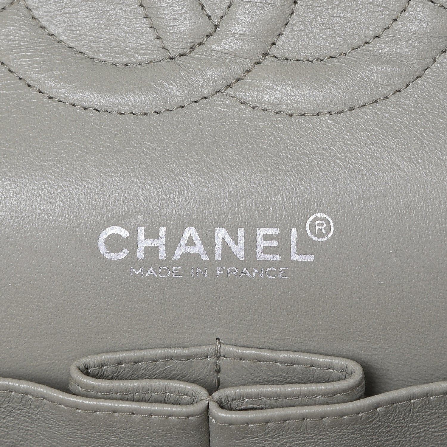 Chanel Lambskin Quilted Medium Double Flap Light Grey 8 of 9